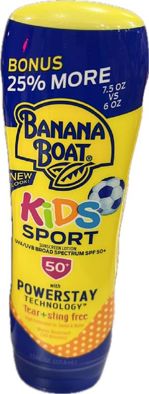 SP BANANA BOAT KIDS SPORT SPF 50+ POWERSTAY 7.5oz BN  25% MORE (EXP:2025)