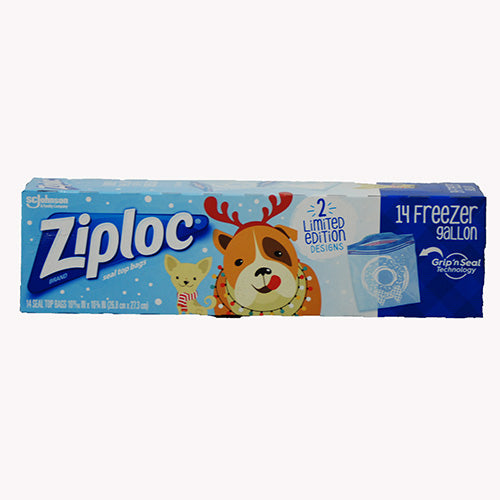 SP ZIPLOC BAG HOLIDAY FREEZER 14CT GALLON