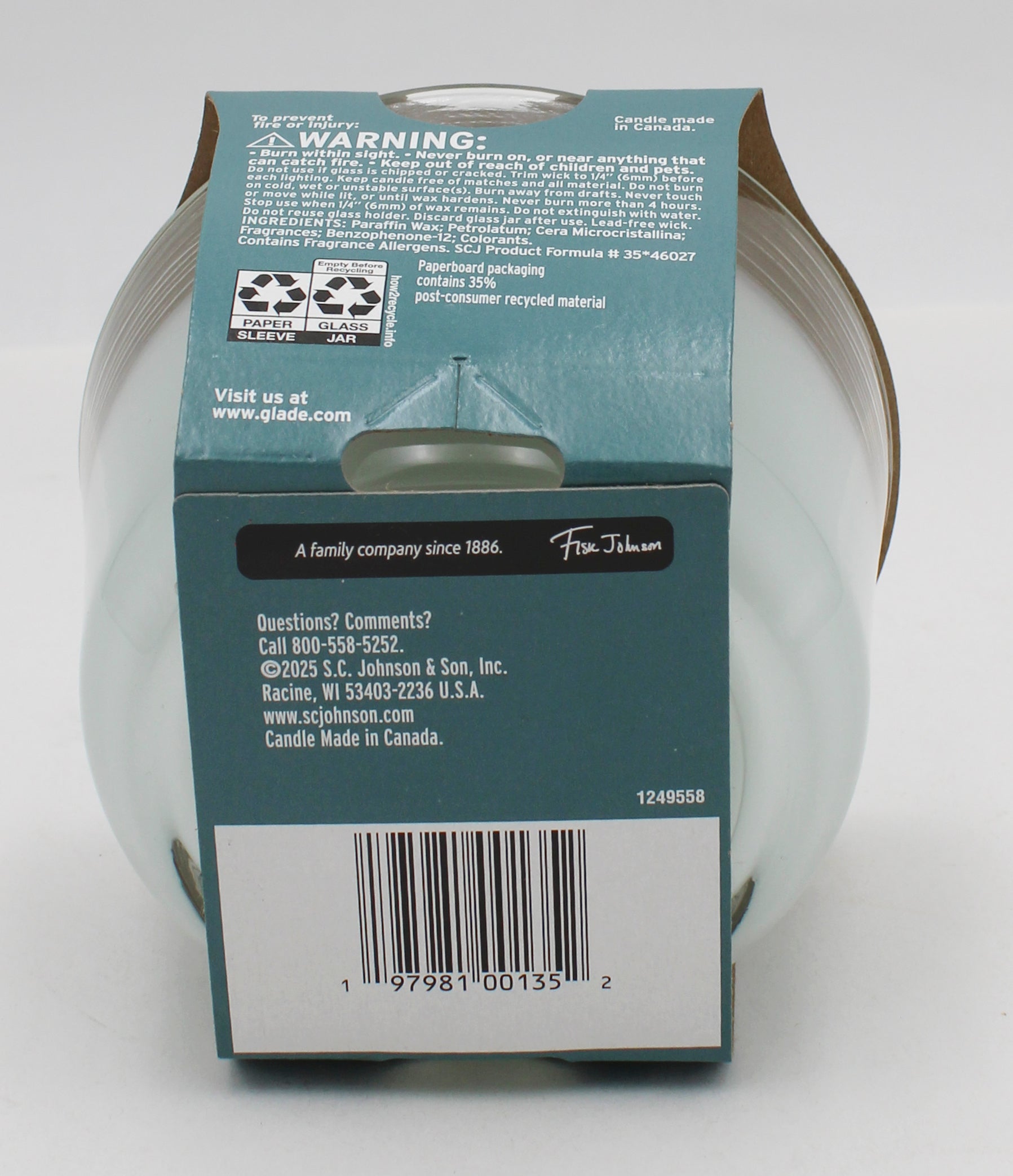 GLADE 3-WICK CANDLE BERGAMOT & EUCALYPTUS 6.8oz US