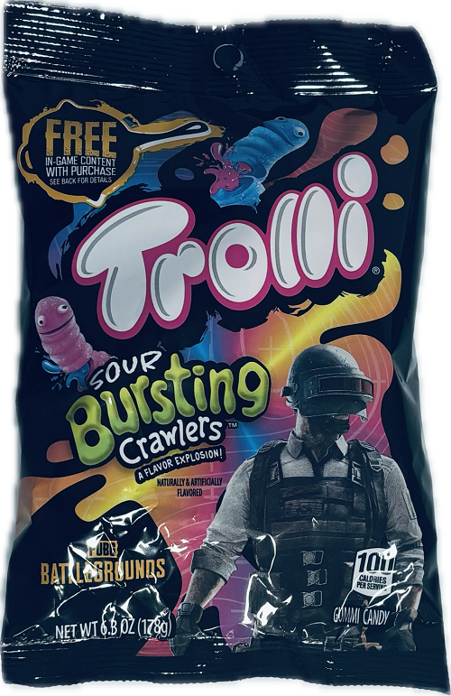 TROLLI SOUR BURSTING CRAWLERS 6.3oz PUBG BATTLEGROUNDS   EXP 8/14/24
