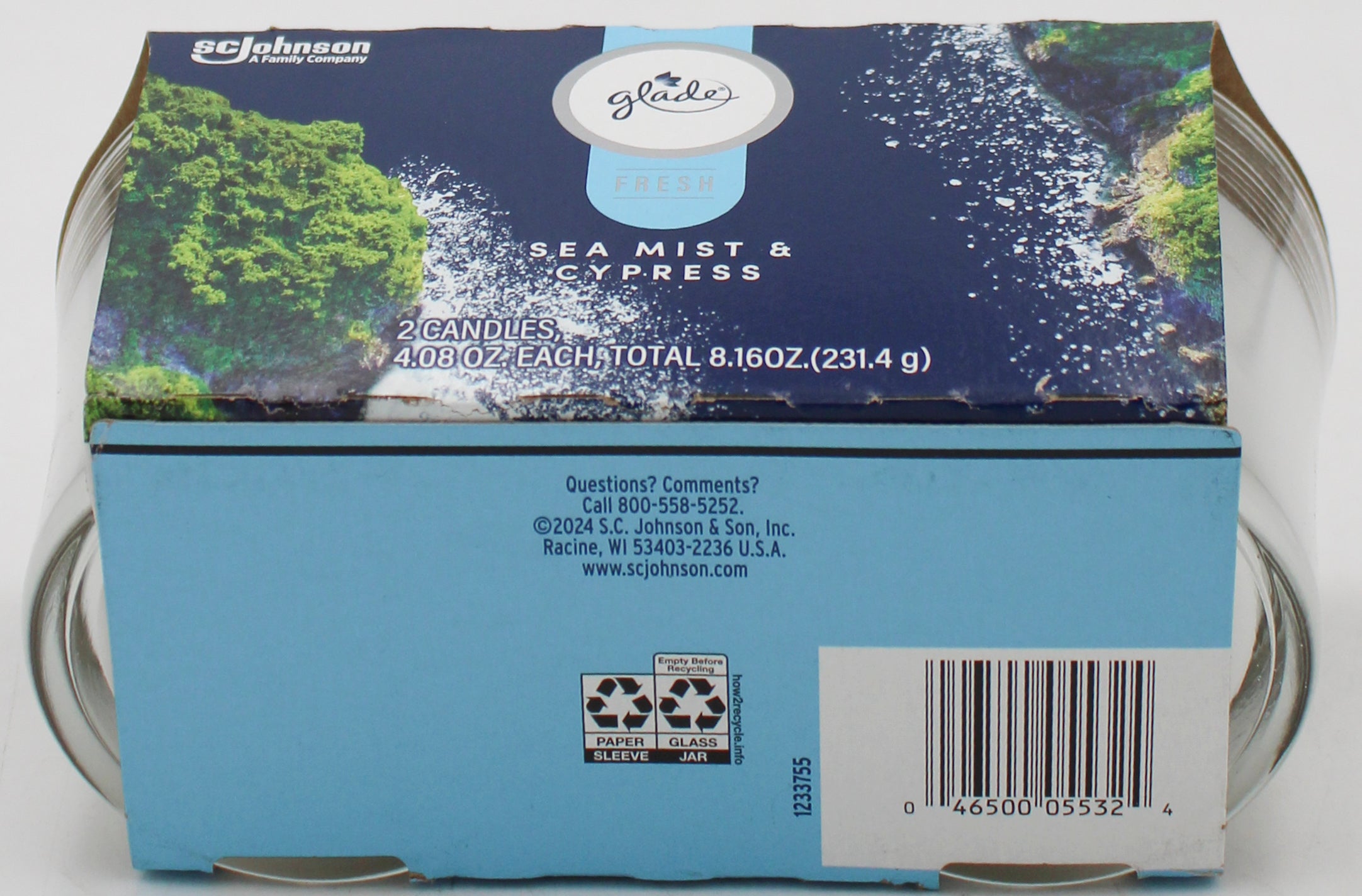 SP GLADE CANDLES 2PK 4.08 oz SEA MIST & CYPRESS