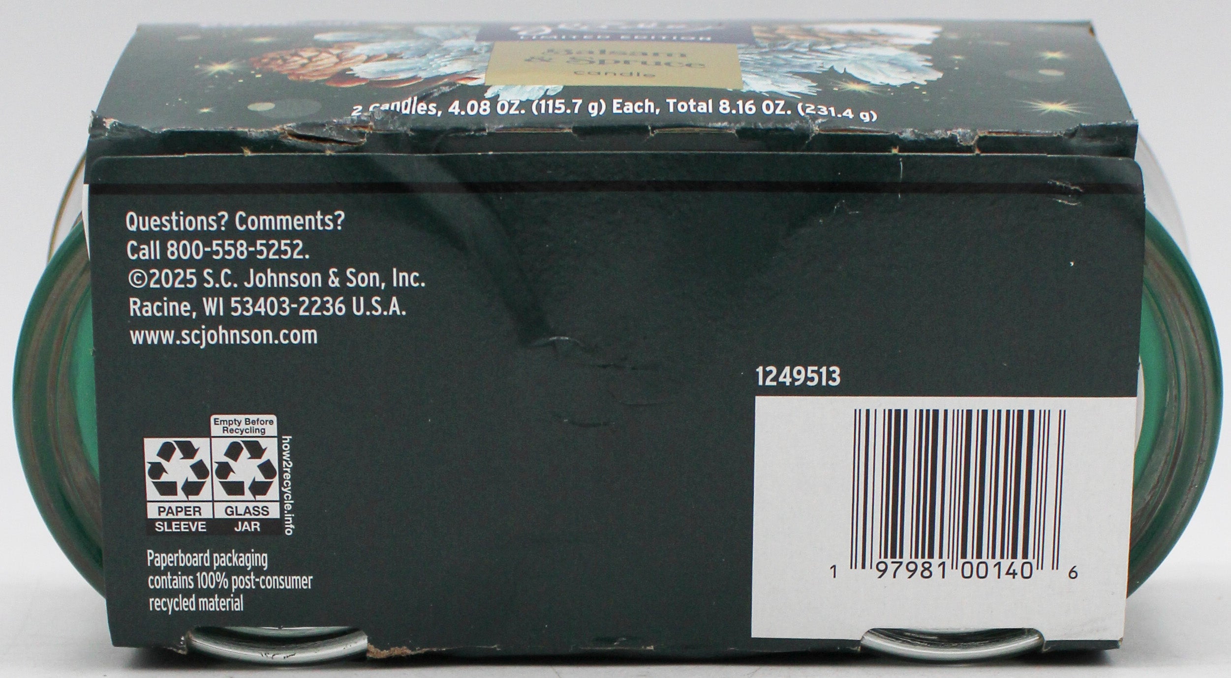 SP GLADE CANDLE BALSAM & SPRUCE 2ct 4.08oz