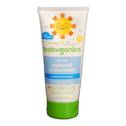 BABYGANICS SPF 50 MINERAL SUNSCREEN PK 2-6OZ EXP 4/3/24