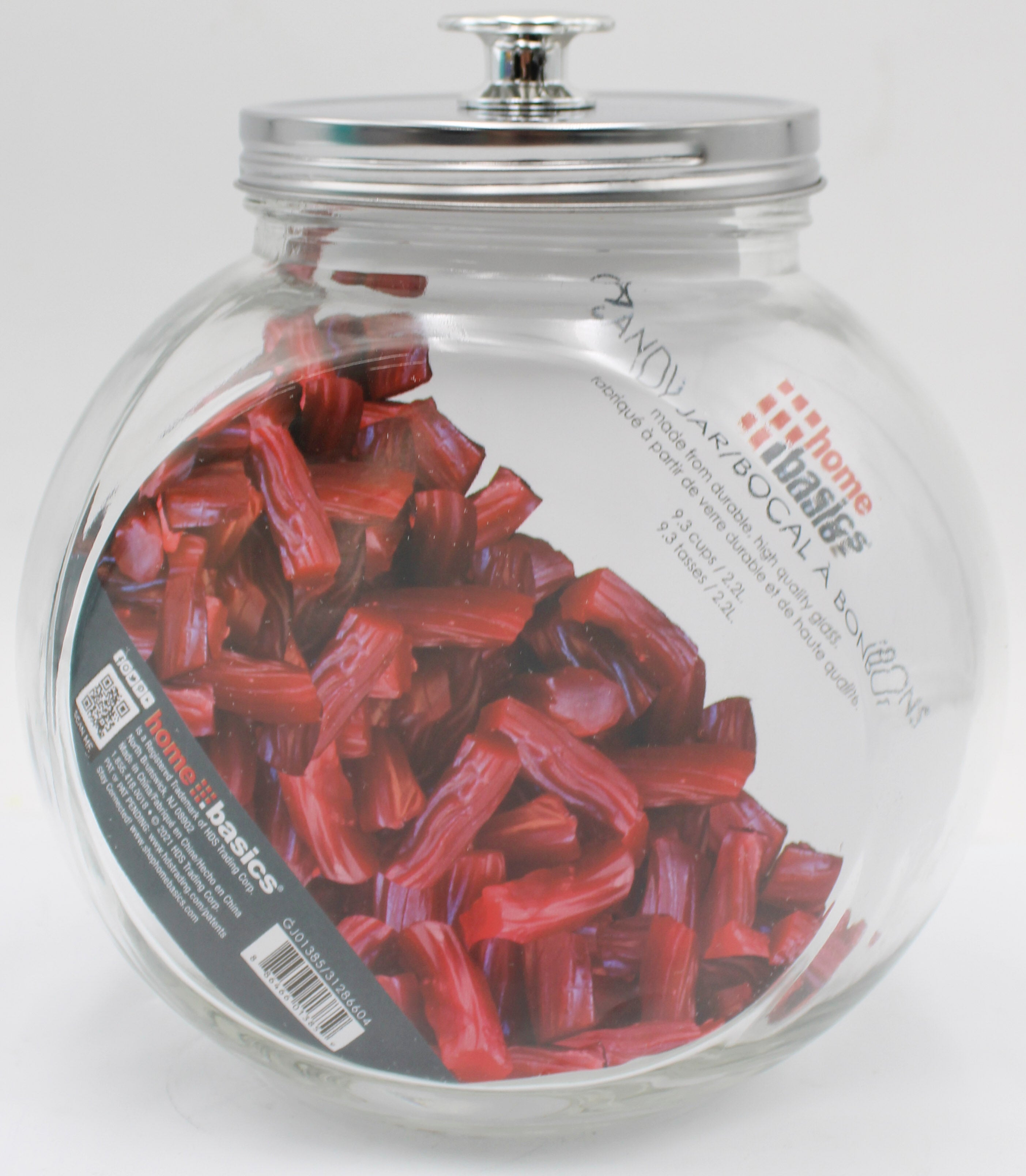 GLASS CANDY JAR LARGE w/ LID