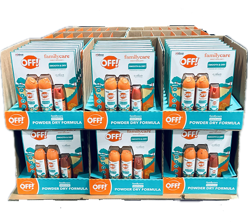 OFF FAMILY CARE INSECT REPELLENT 3PACK (2-6oz 1-2.5oz SMOOTH&DRY)  98CT PALLET DISPLAY  US