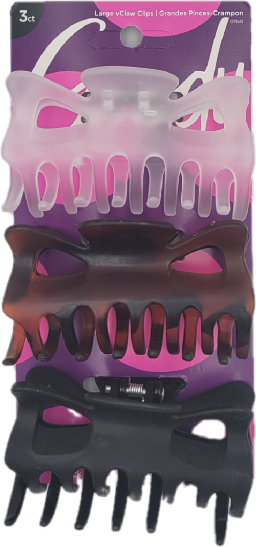GOODY LARGE CLAW CLIPS 3CT FROSTED ASSORTER NI