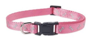 VIBRANT LIFE  SMALL REFLECTIVE BONES COLLAR PINK