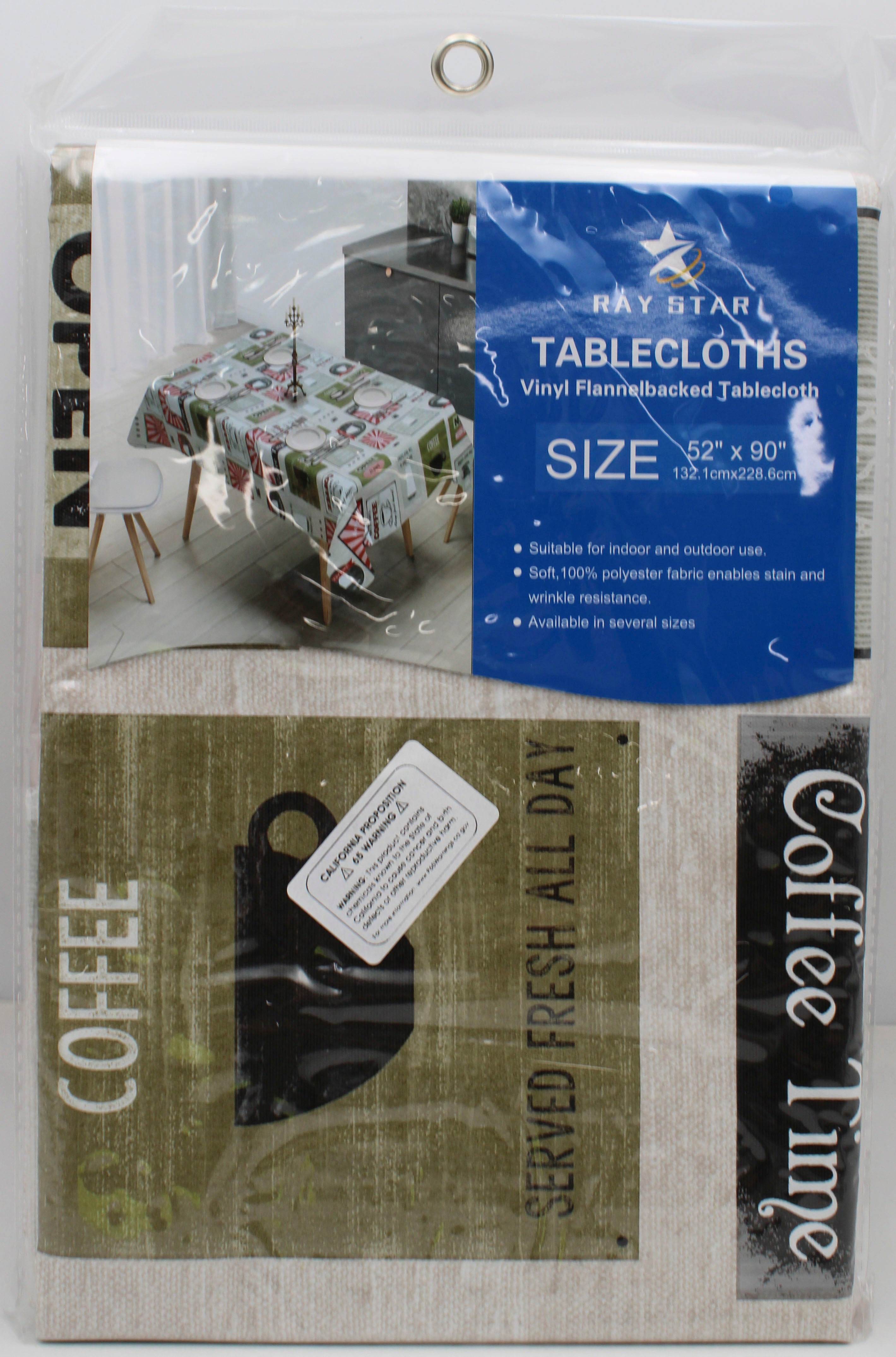 52x90" PRINTED VINYL TABLECLOTH