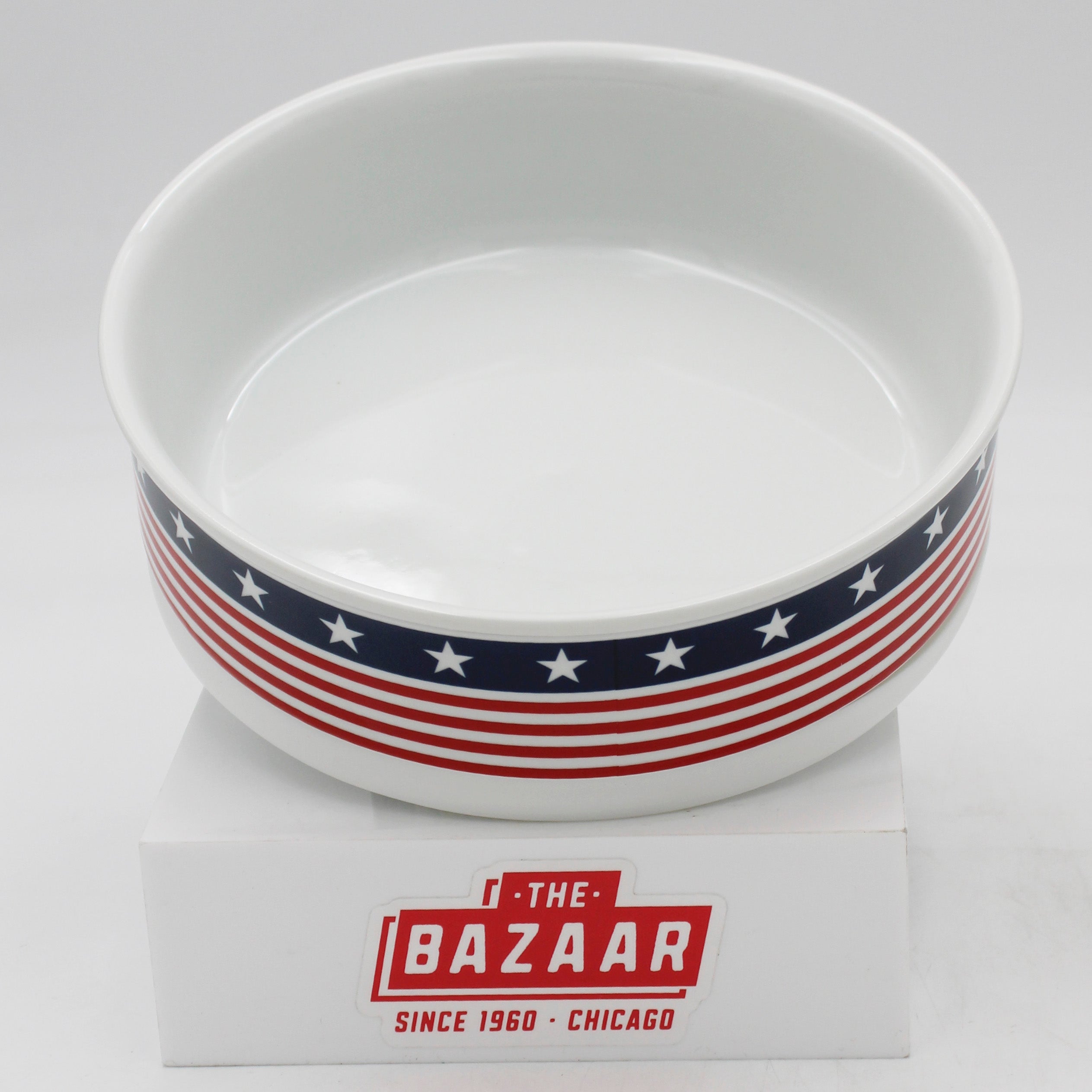 PET BOWL - FLAG - LARGE 7.5Dx2.4H