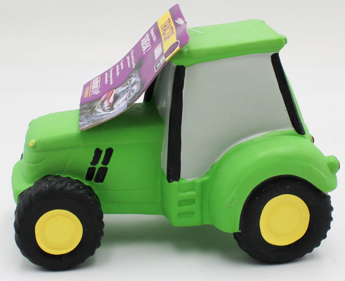 MULTIPET 6" LATEX TRACTOR DOG TOY W/SQUEAKER