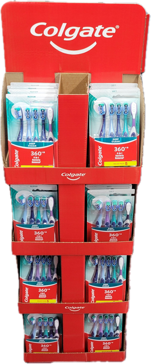COLGATE 360 MIXED 5ct TOOTHBRUSH DISPLAY NI