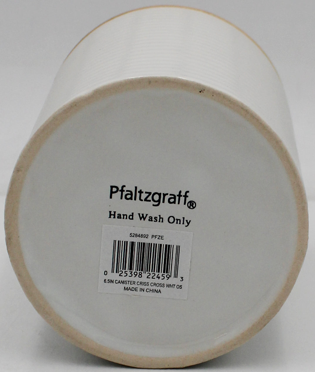PFALTZGRAFF 6.5IN CANISTER CRISS CROSS WHT OS NI