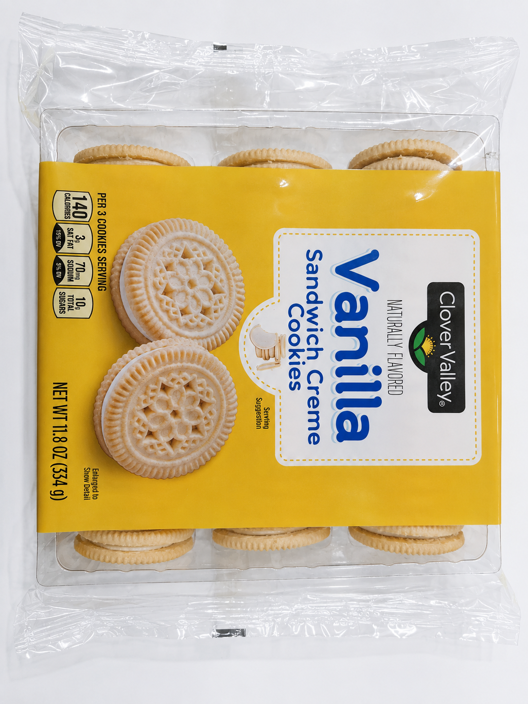 Clover Valley Sandwich Cookies Crème Vanilla 11.8oz