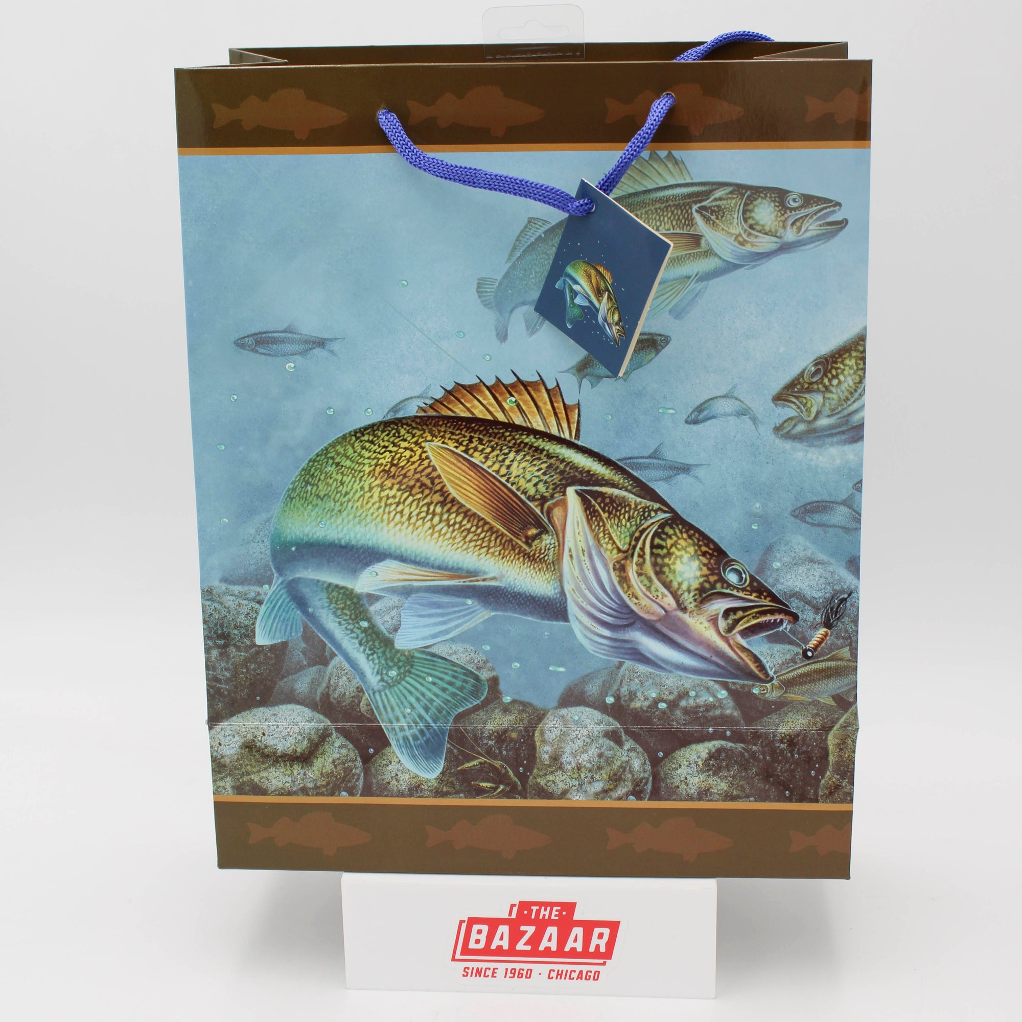 GUY HARVEY MEDIUM GIFT BAG 10" X 5" X 12" - WALLEYE