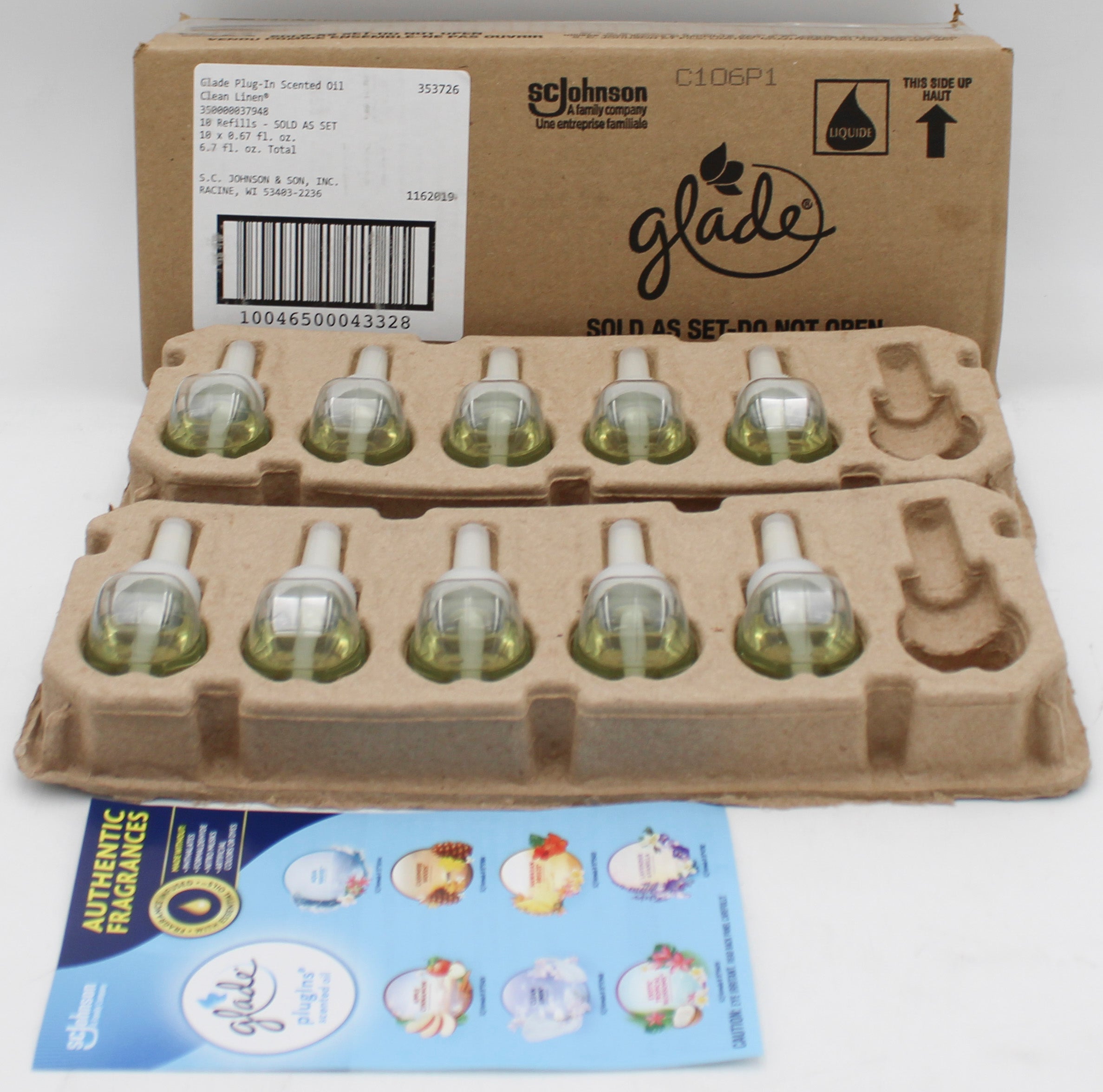 SP GLADE PLUG IN SCENTED OIL CLEAN LINEN 10ct 6.7floz US