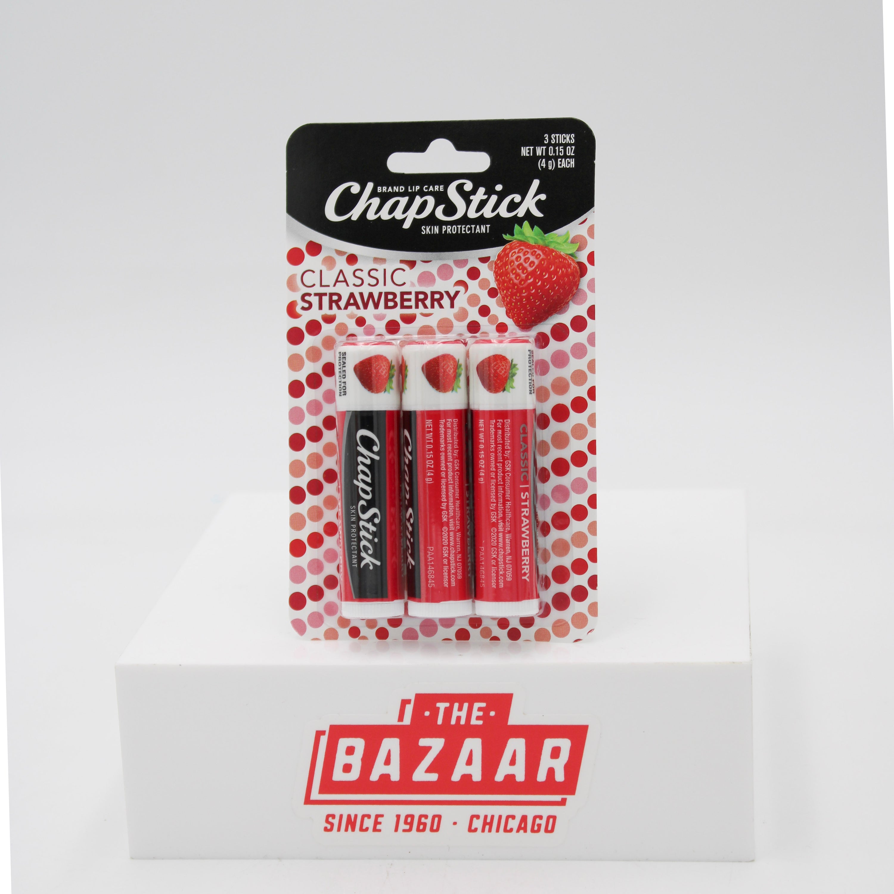 CHAPSTICK STRAWBERRY 3ct 0.15oz EXP 12/31/2027