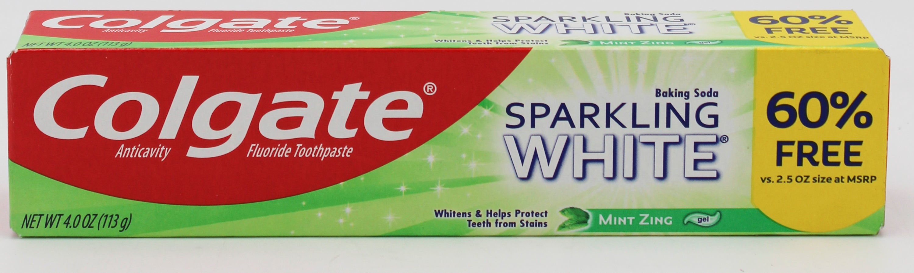 COLGATE TOOTHPASTE 4.0oz SPARKLING WHITE W/BAKING SODA EXP:03/2027