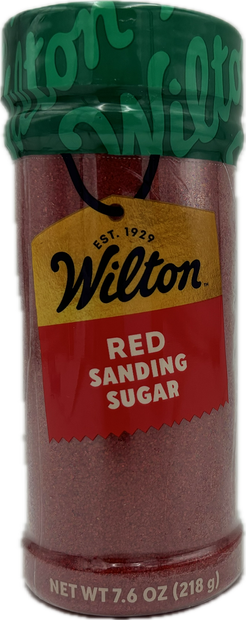 SPRINKLE SANDING SUGAR RED TALL WIDE 7.68 OZ  BB DATE 6/15/2026