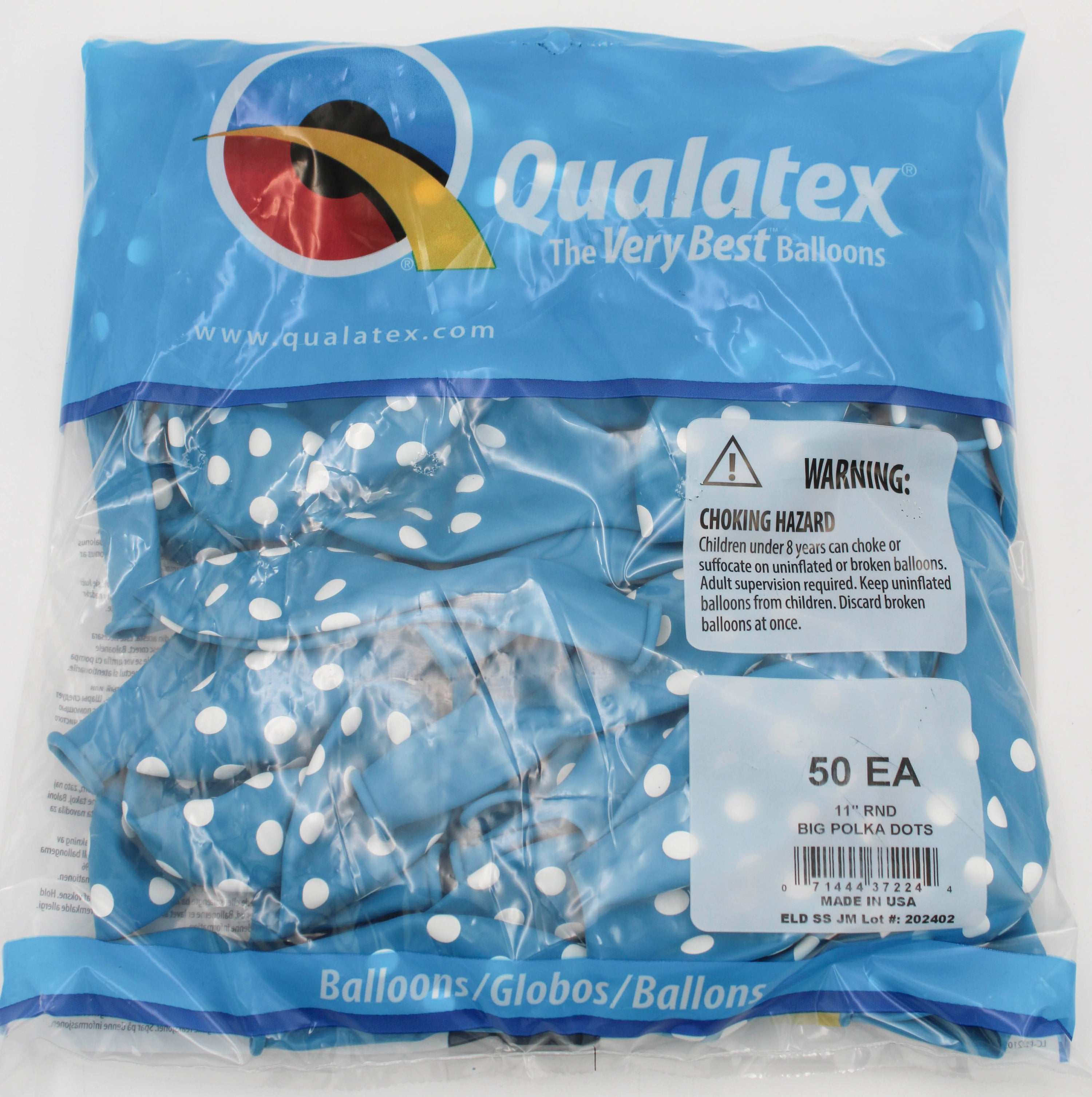 11" ROUND QX LATEX BALLOON RBN EGG 50CT BIG POLKA DOTS