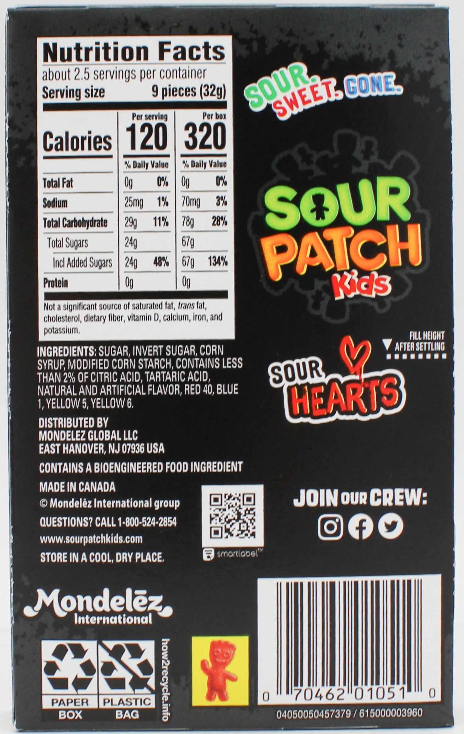 SOUR PATCH KIDS SOUR HEARTS THEATRE BOX 3.08 Oz BB 10/13/26