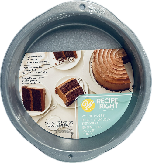 WILTON RECIPE RIGHT ROUND PAN PAN 2CT SET  9X1.5"