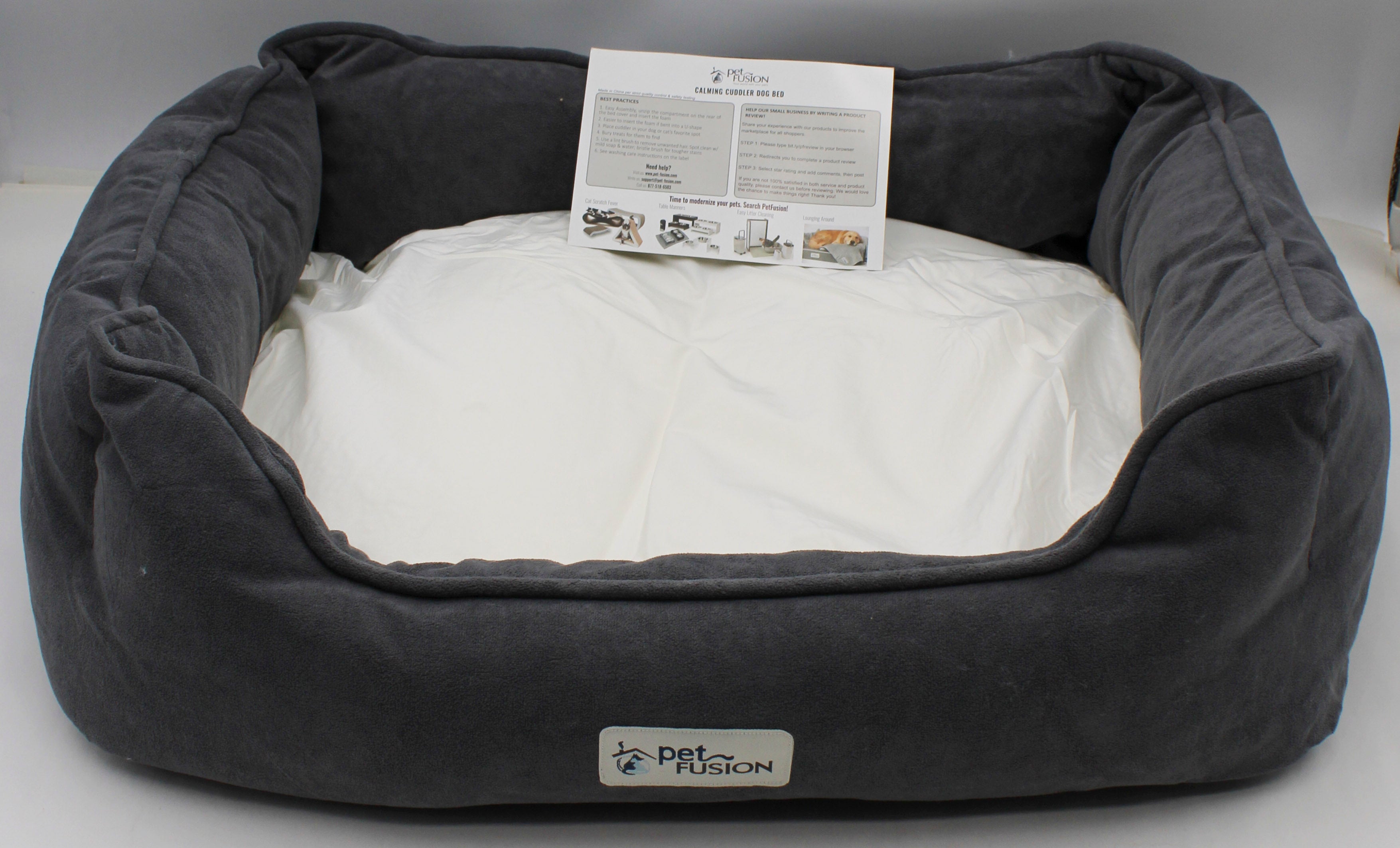 PETFUSION CALMING CUDDLER BED 25"x21"