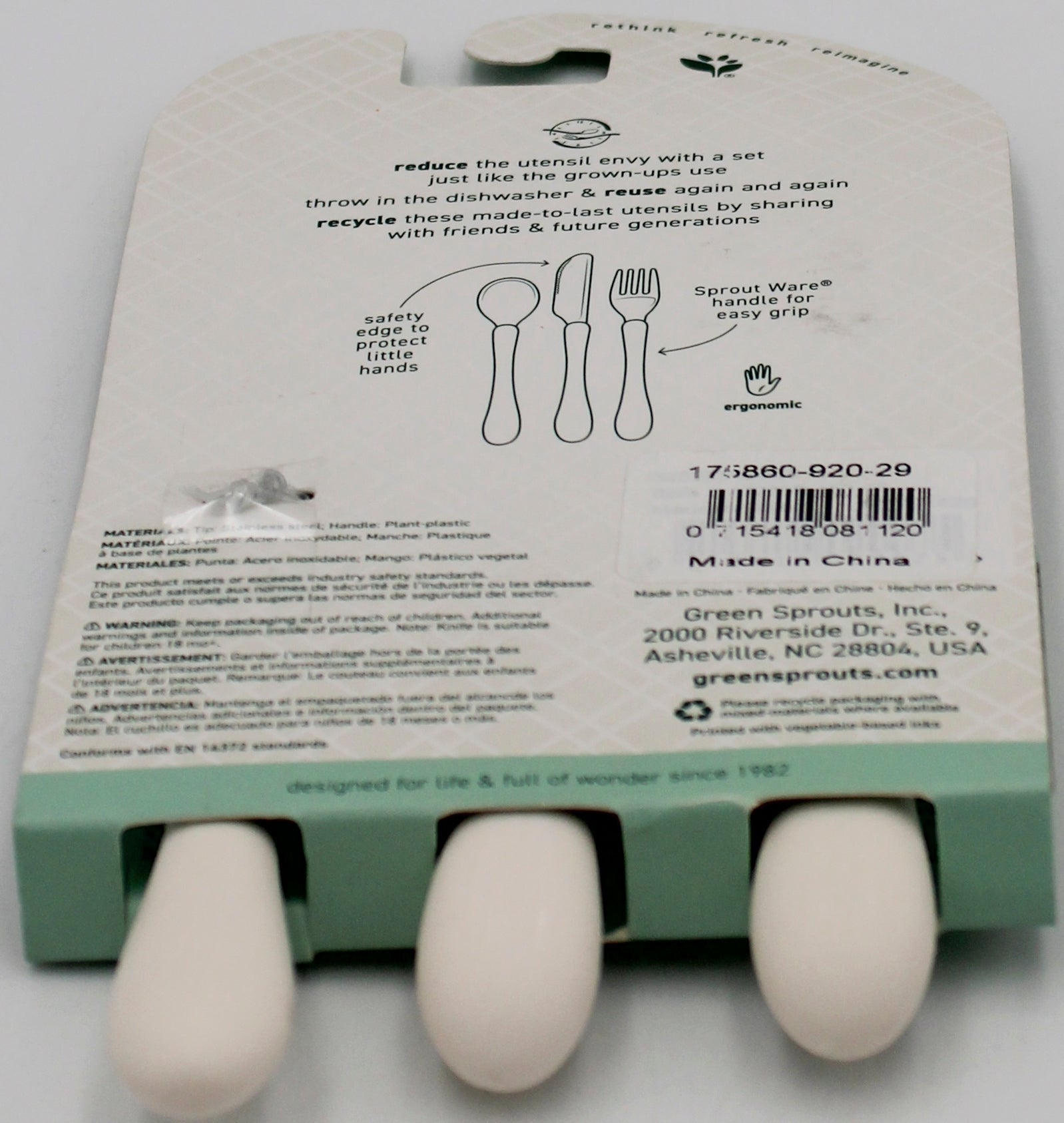 O2COOL SPROUTWARE LEARNING CUTLERY SET 12MO+ NI.