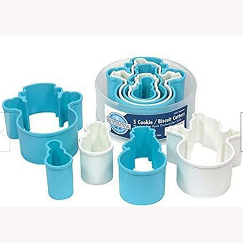 SNOWMAN COOKIE CUTTERS PLASTIC 5PC