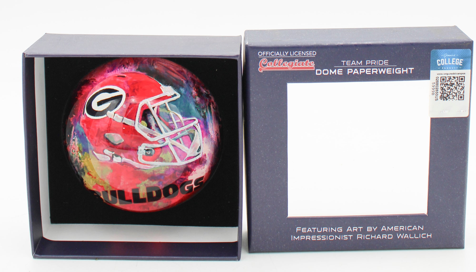 OFFICIALLY LICENCED GEORGIA BULLDOGS GLASS DOME PAPERWEIGHT 4"