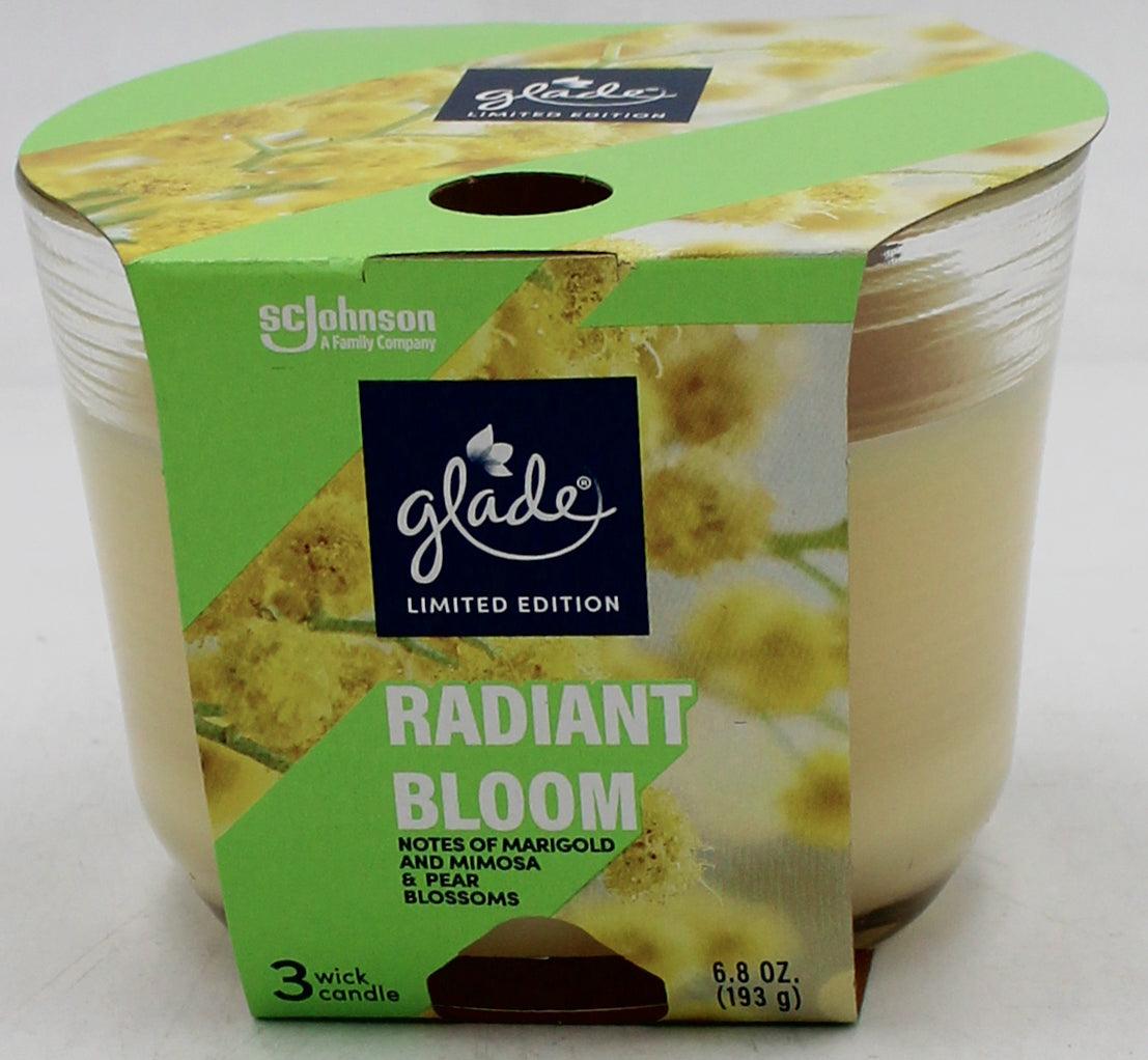 GLADE 3-WICK CANDLE RADIANT BLOOM 6.8oz US