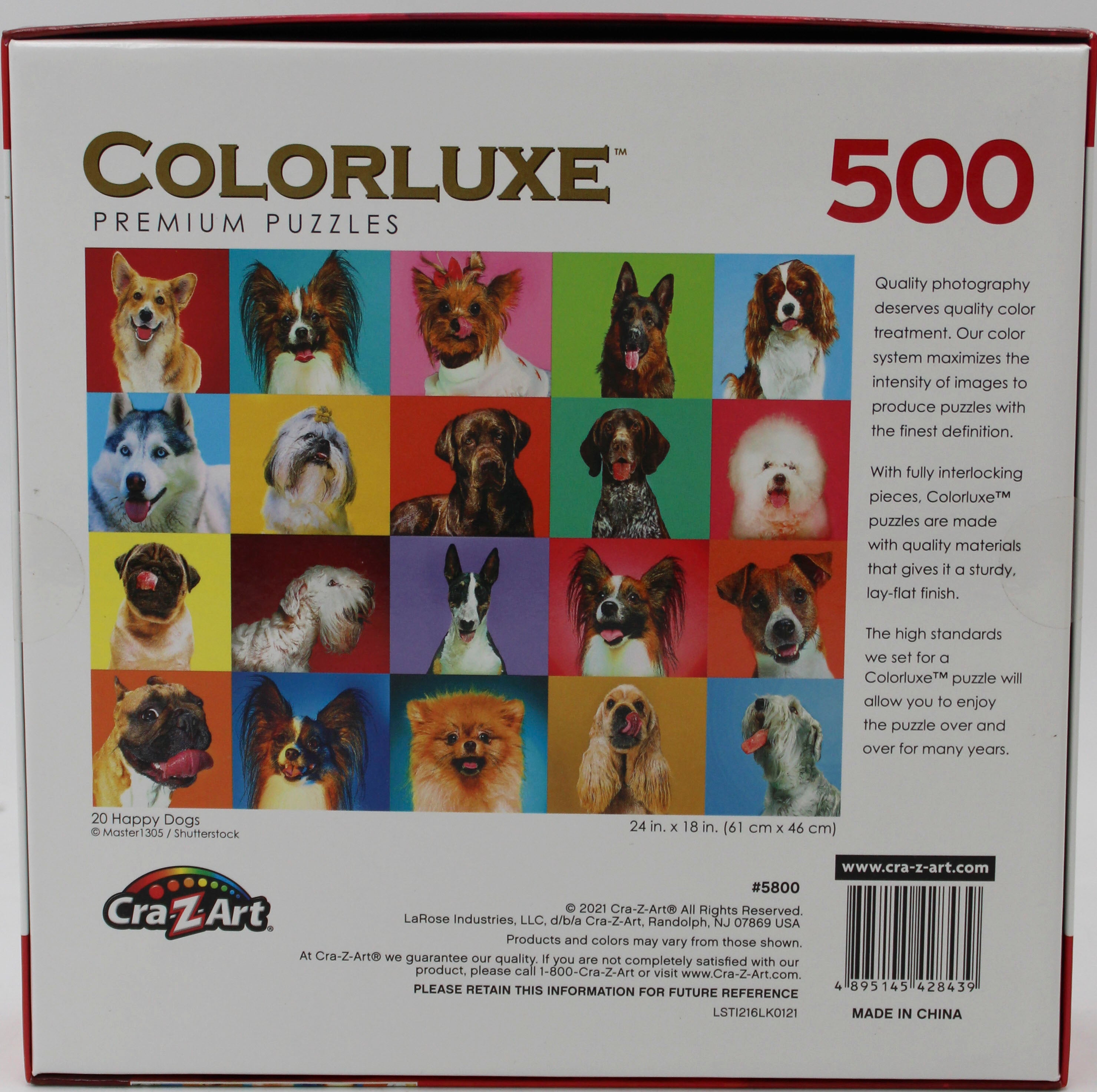 CRA-Z-ART COLORLUXE PUZZLE HAPPY DOGS 500PC