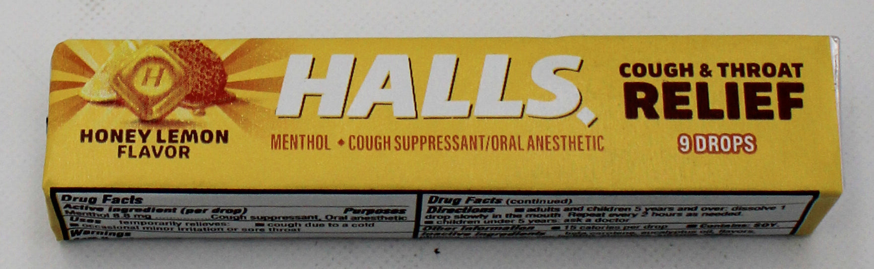 HALLS HONEY LEMON  9PC TRAY  EXP 3/10/27