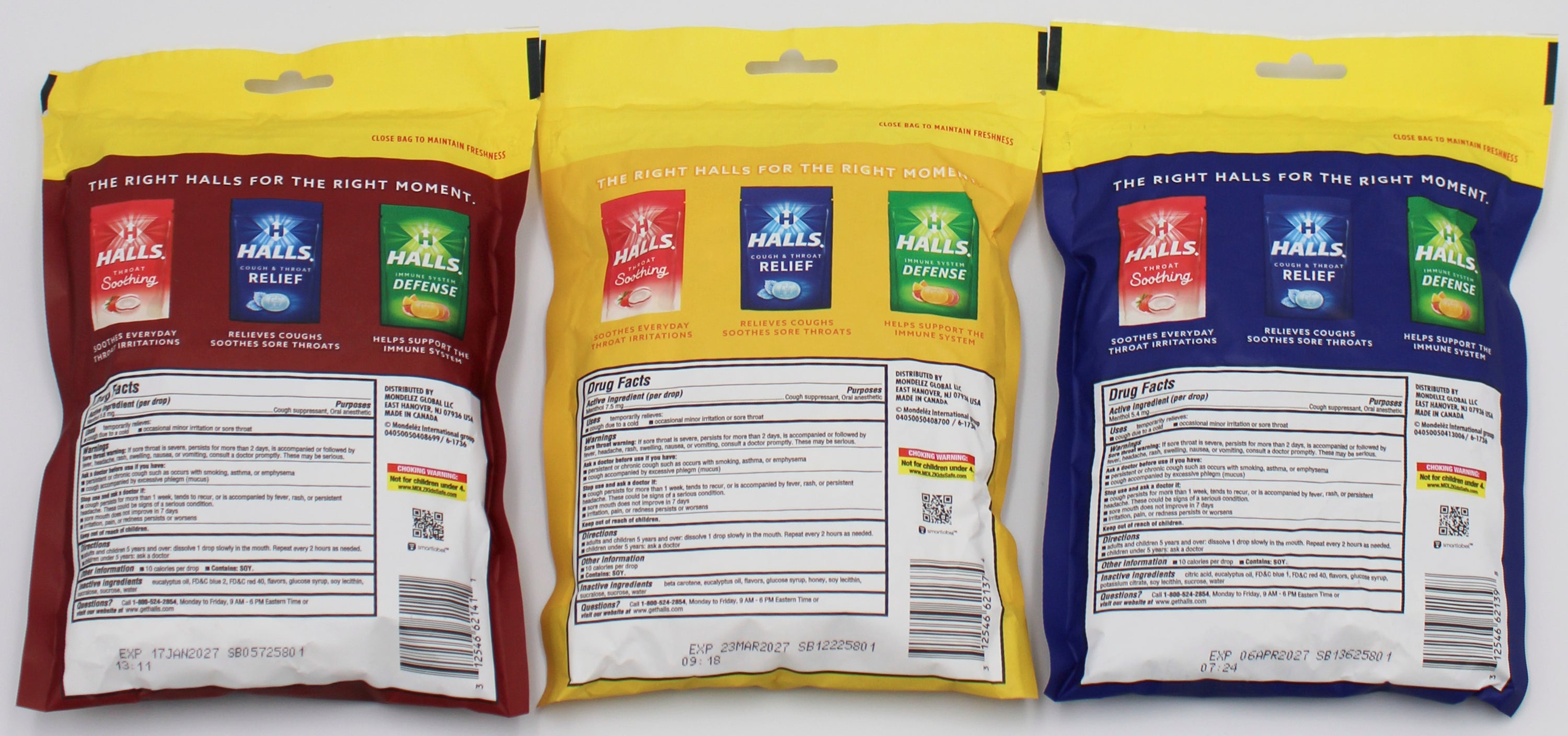 HALLS COUGH DROPS 80ct ECO BAG FLOORSTAND EXP 1/17/27