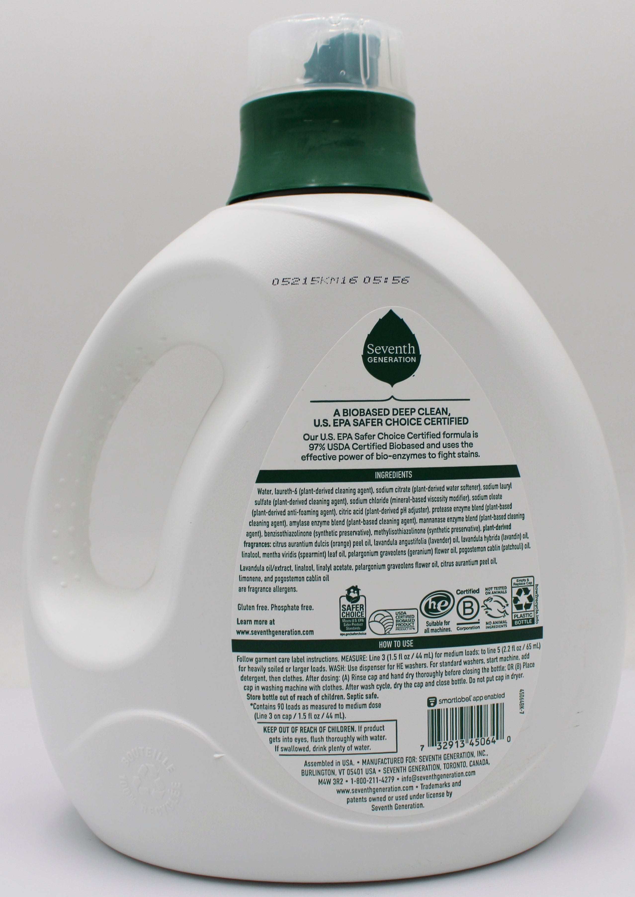 SEVENTH GENERATION LIQUID LAUNDRY DETERGENT LAVENDER 135oz