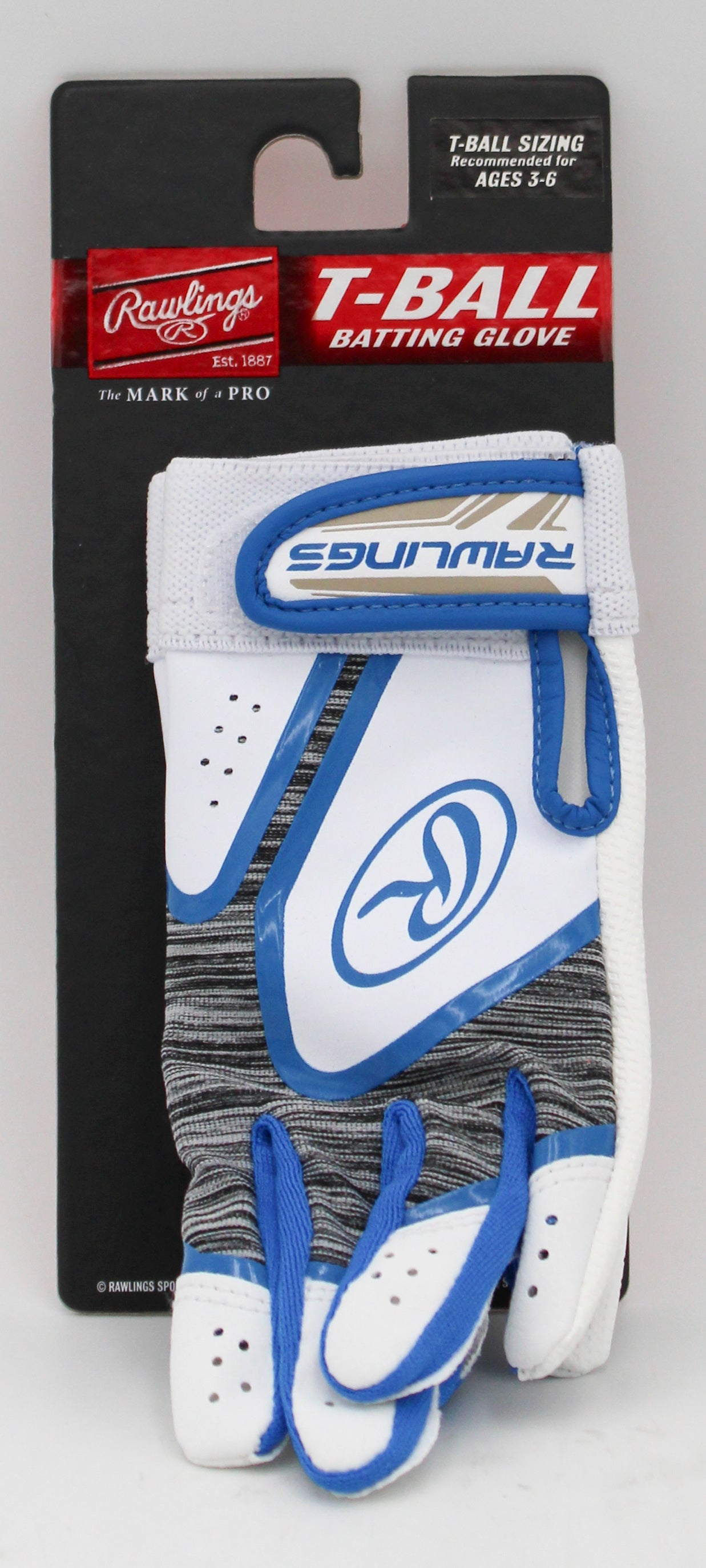 RAWLINGS TEE BALL YOUTH BATTING GLOVE BLUE