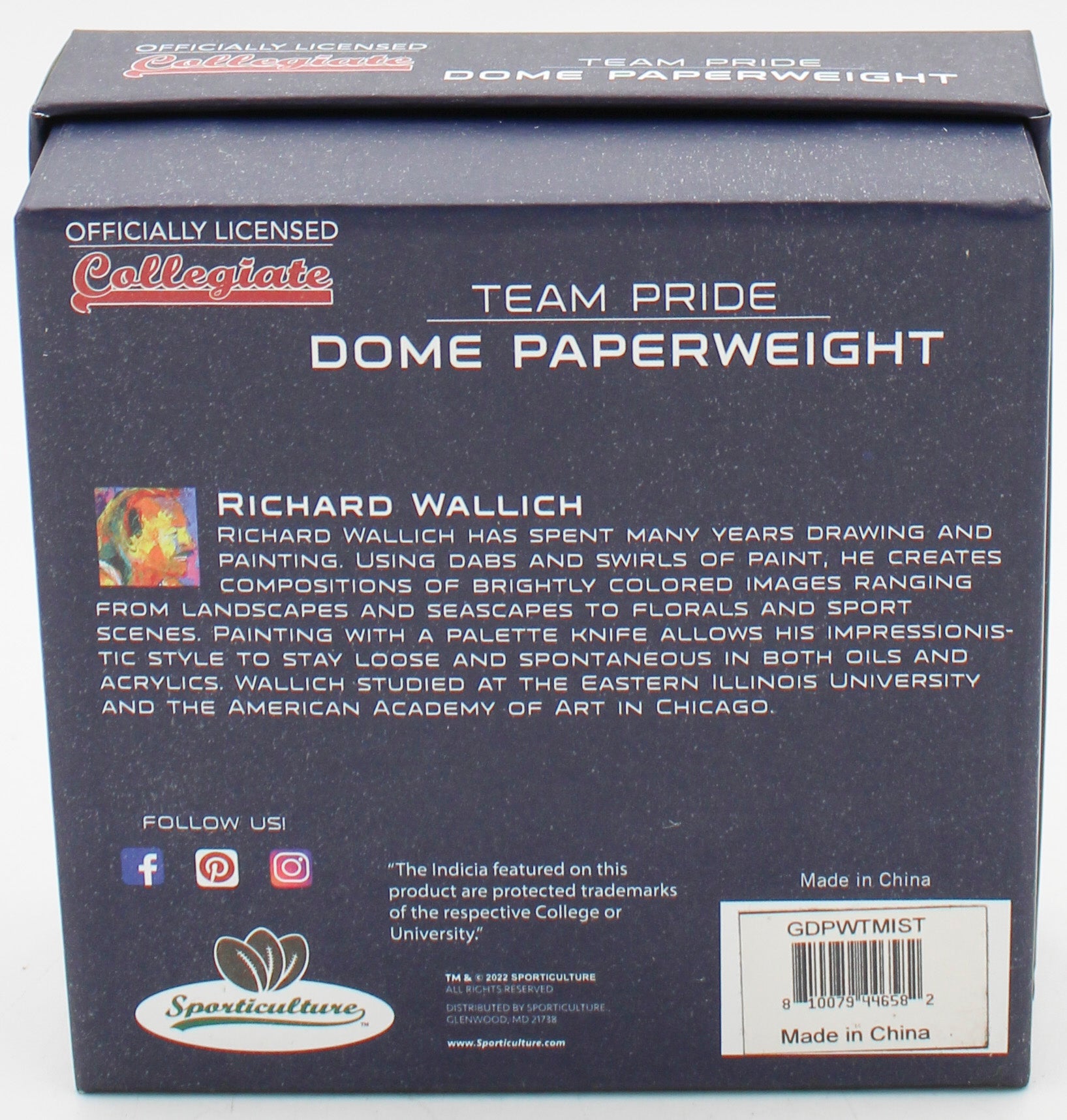 MICHIGAN STATE SPARTANS GLASS DOME PAPERWEIGHT 4"