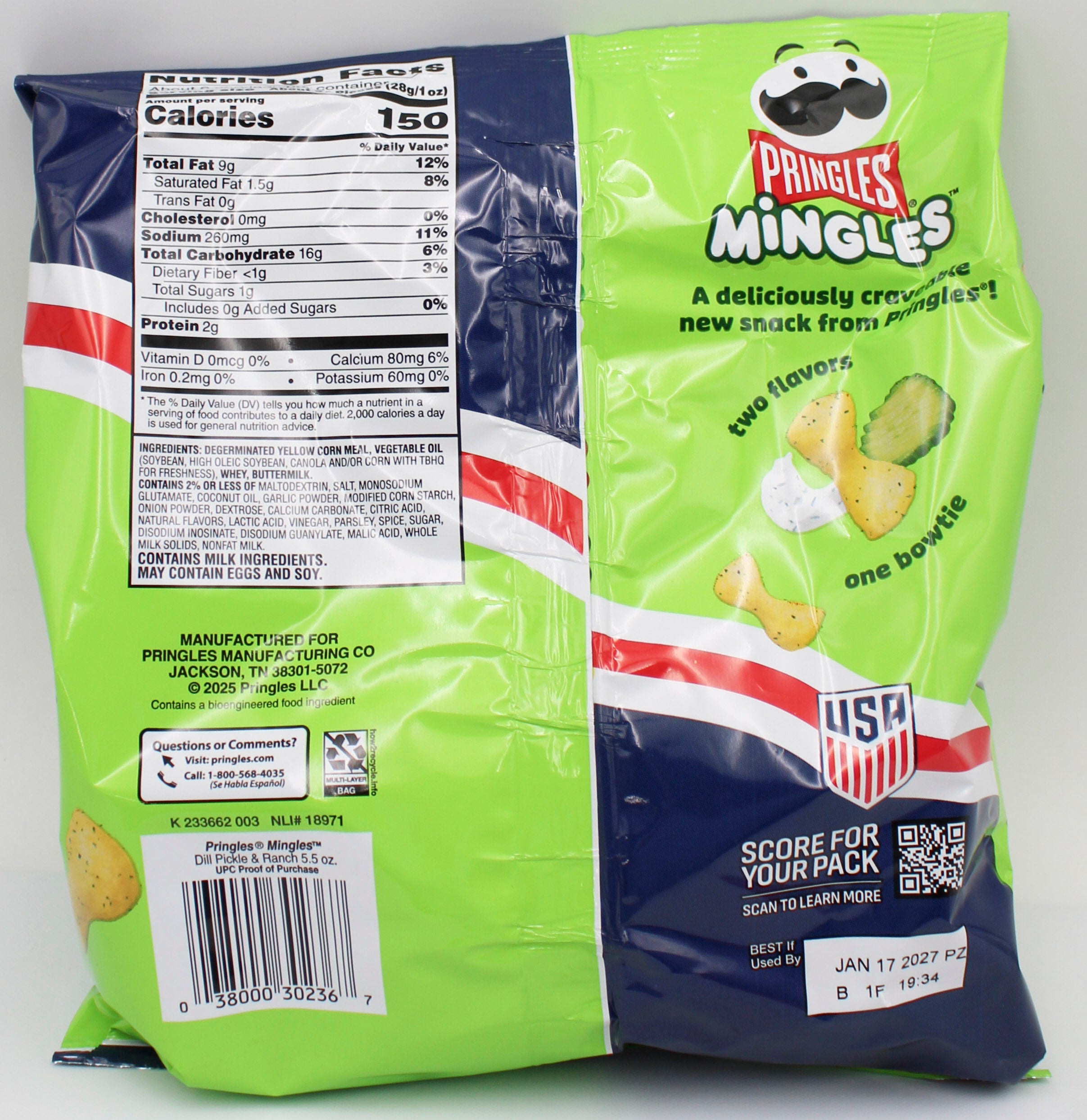 PRINGLES MINGLES DILL PICKLE RANCH 5.5 Oz BB 1/17/27 NI