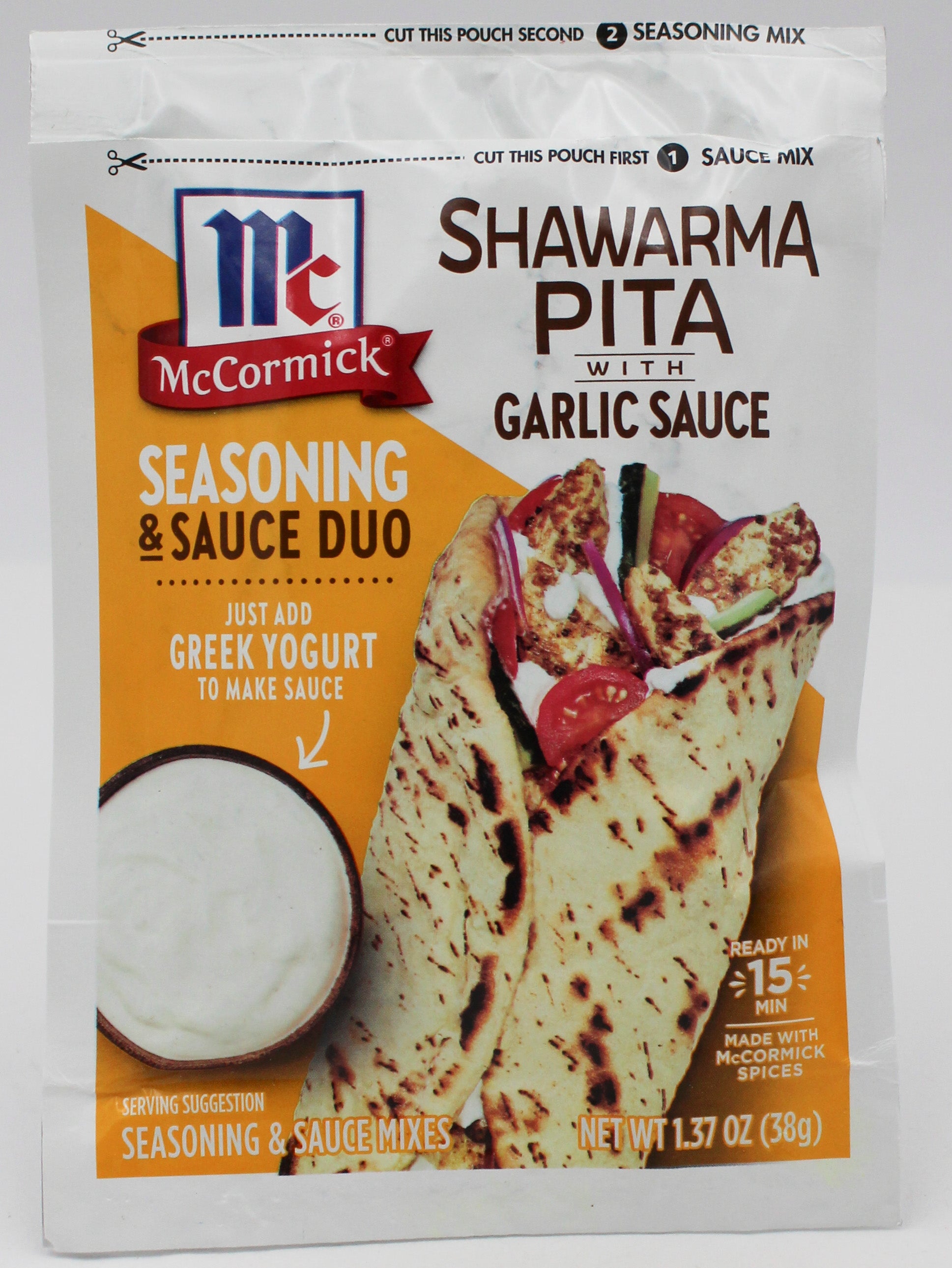 MCCORMICK SHAWARMA PITA & GAR SAUCE MIX 1.37 Oz  BB 6/9/26