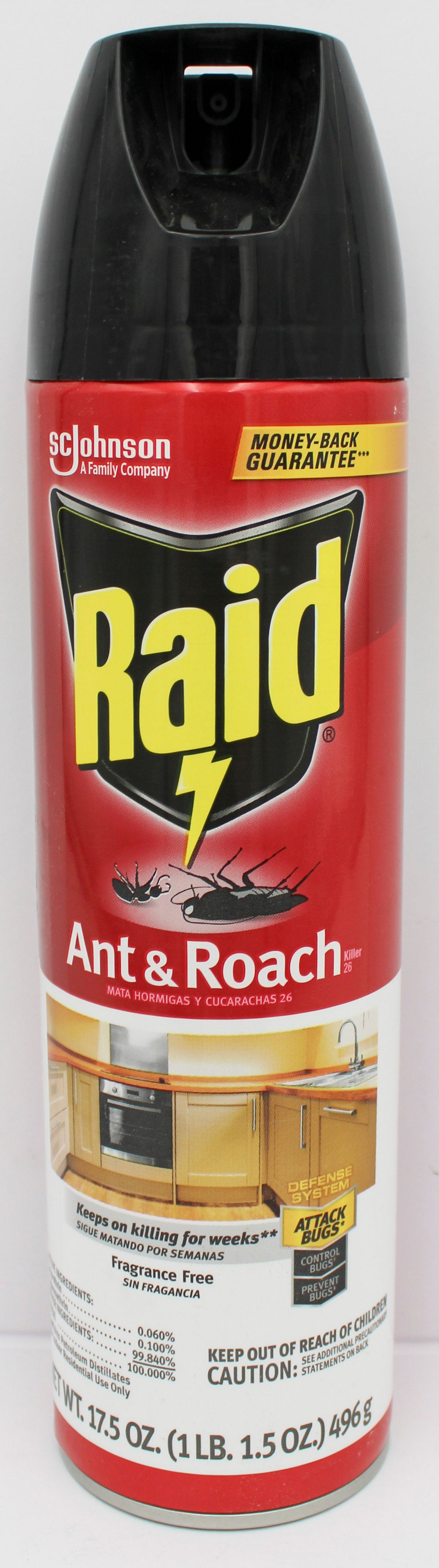 RAID ANT + ROACH KITCHEN DEFENSE FRAGRANCE FREE 17.5oz