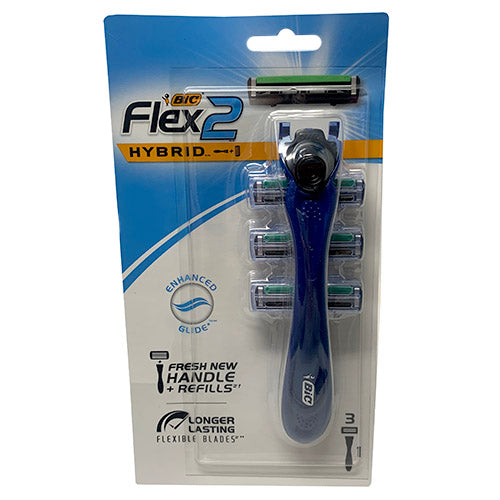 BIC FLEX2 SHAVER W/3CRTRGDES-HYBRID