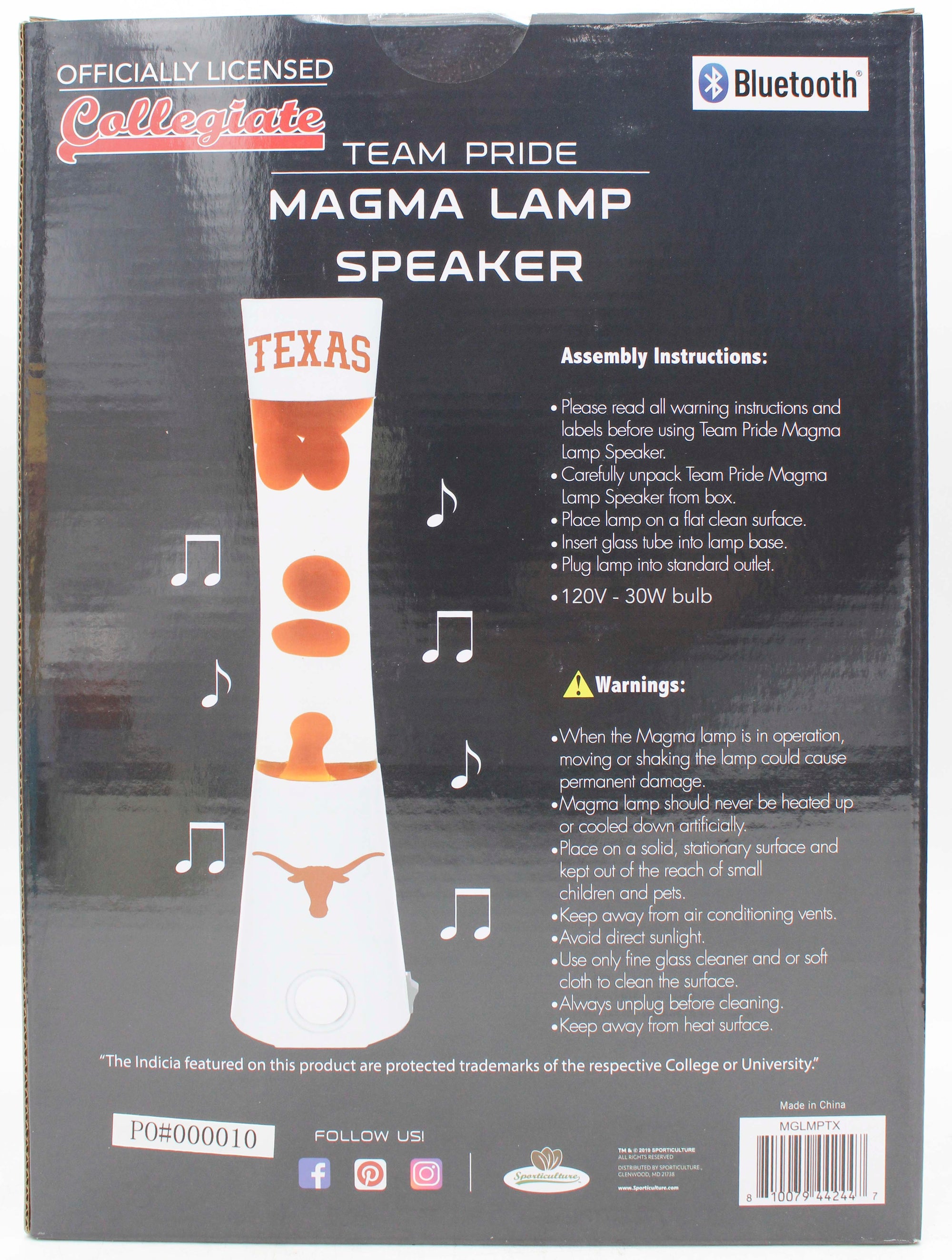 NCAA-CLC TEXAS LONGHORNS LAVA LAMP SPEAKER