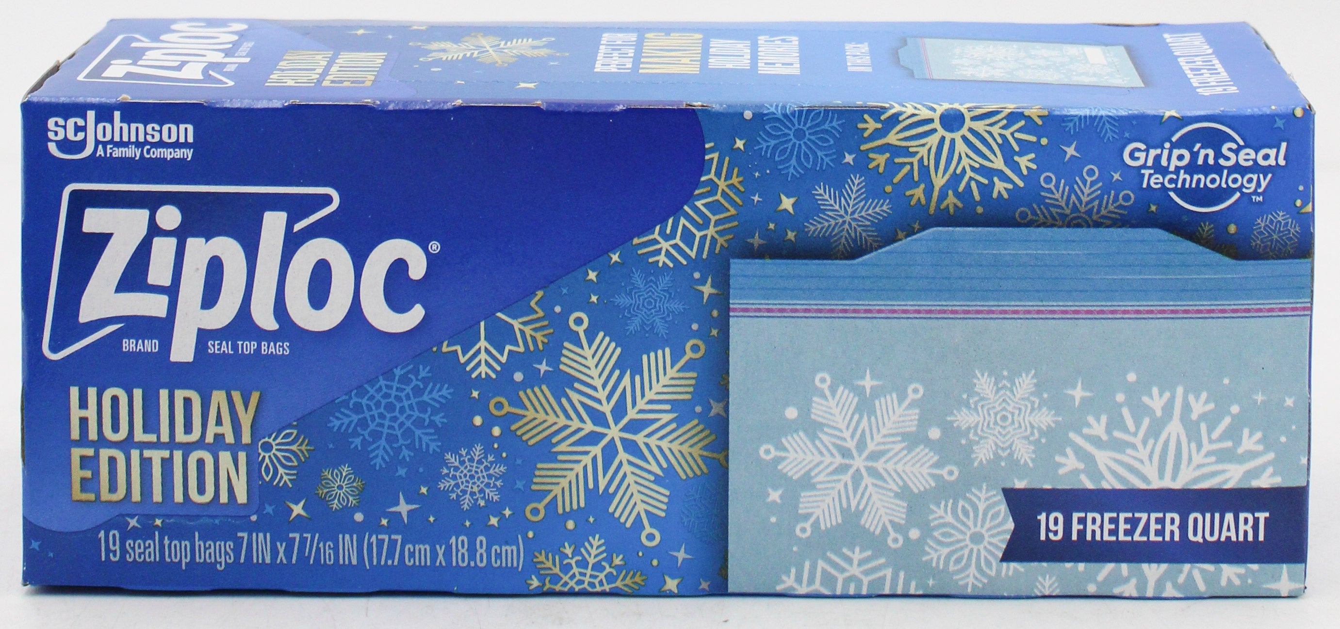 SP ZIPLOC BAG HOLIDAY 19CT FREEZER QUART