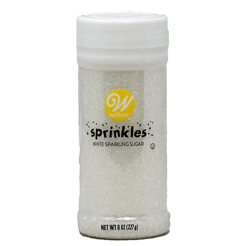 WILTON SUGAR SPRINKLES 8oz-WHT SPRKLE EXP 8/11/23