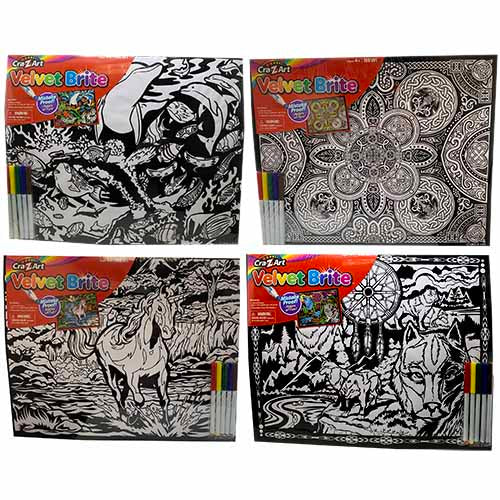 VELVET POSTER 20x16" W/5 MRKRS-ASST