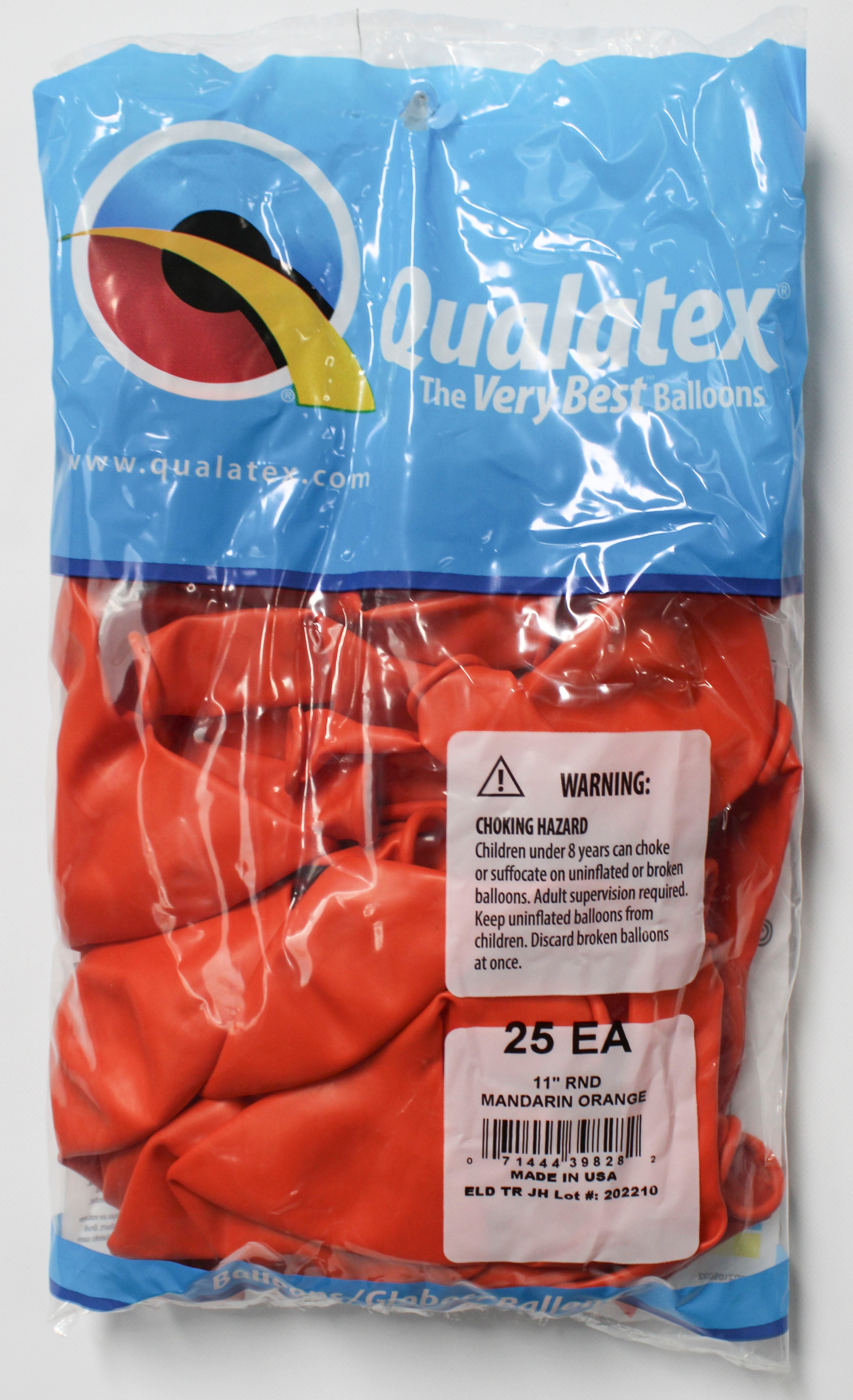 11" Round Latex Balloons Orange 25ct Wholesale