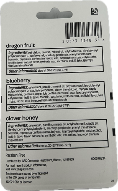 CHAPSTICK SUPERFOODS COLLECTION 3ct 0.15oz ASST EXP 8/31/2025