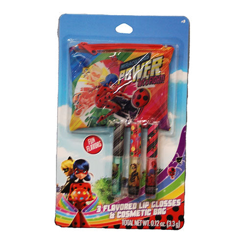 CENTRIC MIRACULOUS 3 FLAVORED LIP GLOSSES & COSTMETIC BAG NI