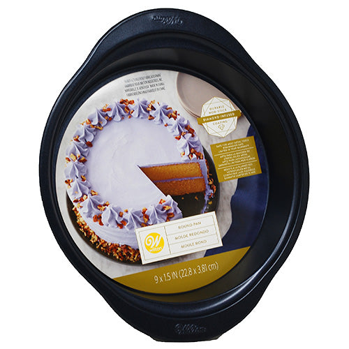 WILTON ROUND CAKE PAN 9x1.5"-NON STICK DIAMOND INFUSED COATING