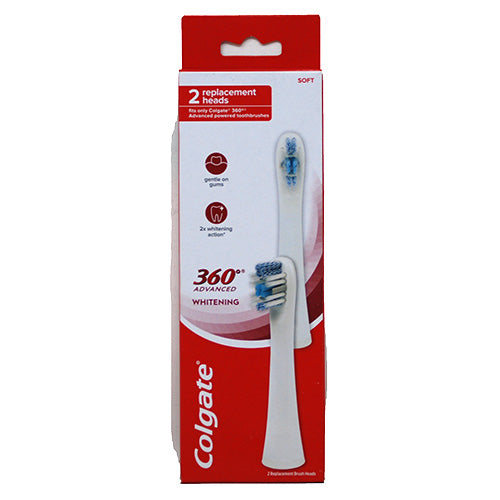 COLGATE 360 ADV WHTNG REPLCMT HEAD 2PK-SOFT NI