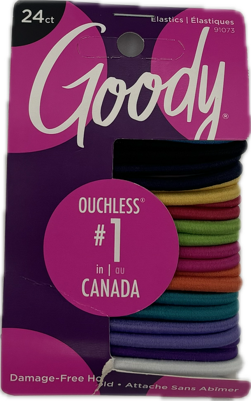 GOODY OUCHLESS #1 ELASTICS  24CT 5.5IN ASSORTED COLORS NI